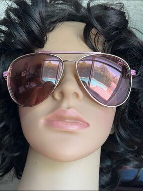 Betsey Johnson Aviator Sunglasses - Pink Mirrored Lenses